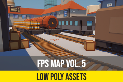 低多边形FPS地图 Vol.5 - 火车站资源包