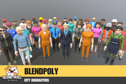 BlendPoly 城市角色 - 低多边形资源包