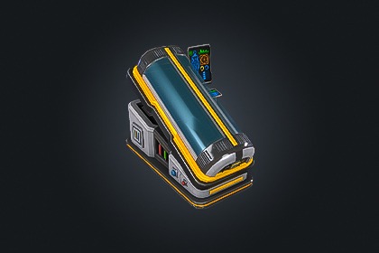 SCI-FI Hibernation Pod V1（科幻休眠舱) – 未来科技冷冻舱 | 游戏就绪 PBR | 兼容 Built-in 与 URP