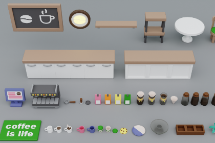 卡通风格咖啡馆室内道具免费资源包（Interiors FREE - Cozy Cartoon Pack 2）