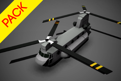 低多边形风格直升机资源包—Low Poly Helicopters Pack