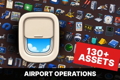 机场运营航空公司管理地面服务航空图标包