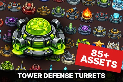 塔防炮塔巨型包有毒元素科幻策略 TD Assets